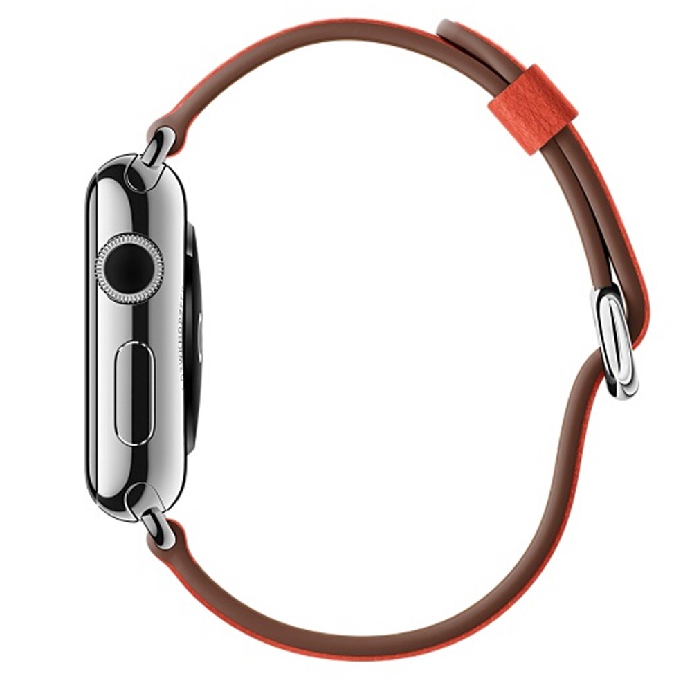 Litchi Texture Genuine Leather Watch Bracelet for Apple Watch Series 4 40mm / Series 3 2 1 38mm - Orange-5