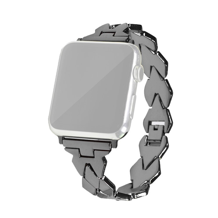 XINCUCO Rhombus Edelstahlarmband Für Apple Watch Serie 3/2/1 38mm - Schwarz-1