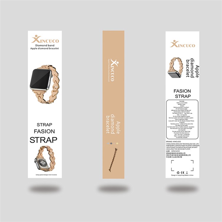 XINCUCO Rhombus Edelstahlarmband Für Apple Watch Serie 3/2/1 38mm - Schwarz-6