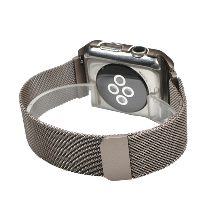 XINCUCO Milanese Aluminum Alloy Magnetic Replacement Watch Strap + Watch Frame for Apple Watch Series 4 40mm / Series 3/2/1 38mm - Brown-2