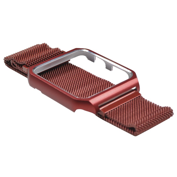 XINCUCO Milanese Aluminiumlegierung Magnetband + Uhr Rahmen Für Apple Watch Serie 3/2/1 42mm - Rot-3