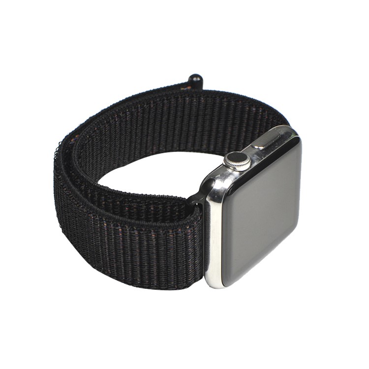 XINCUCO Nylon Velcro Closure Watch Strap for Apple Watch Series 4 40mm, Series 3 / 2 / 1 38mm - Black-2