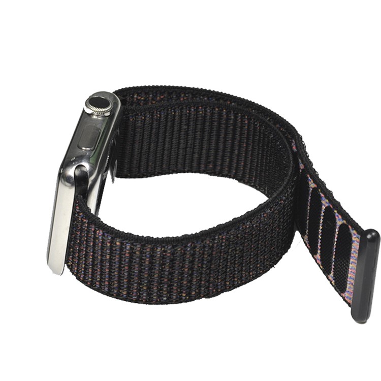 XINCUCO Nylon Velcro Closure Watch Strap for Apple Watch Series 4 40mm, Series 3 / 2 / 1 38mm - Black-4
