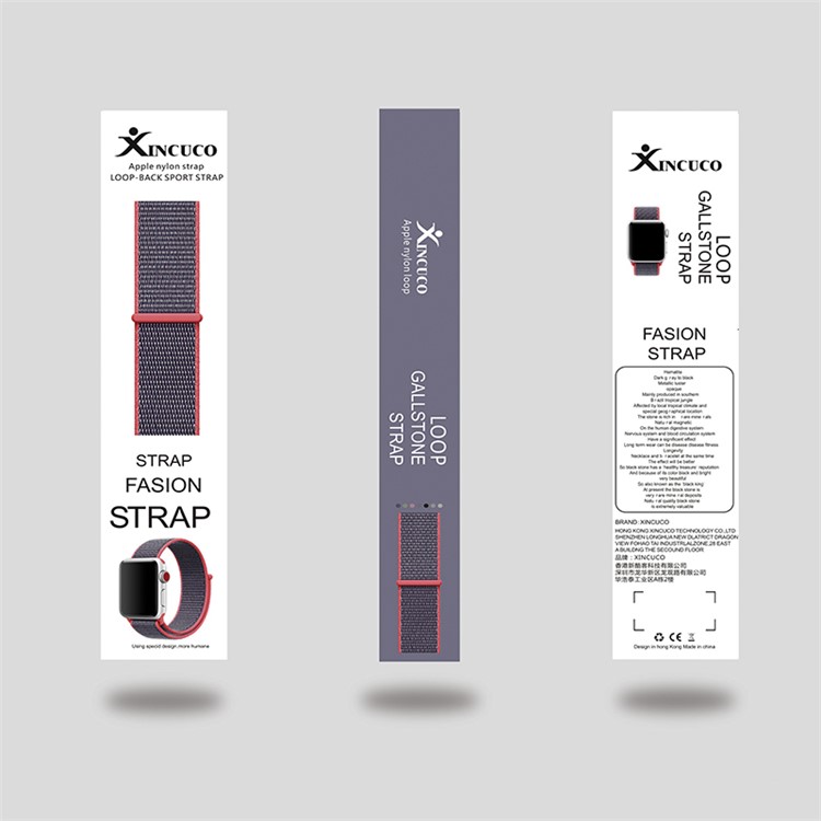 XINCUCO Nylon Velcro Closure Watch Strap for Apple Watch Series 4 40mm, Series 3 / 2 / 1 38mm - Black-6