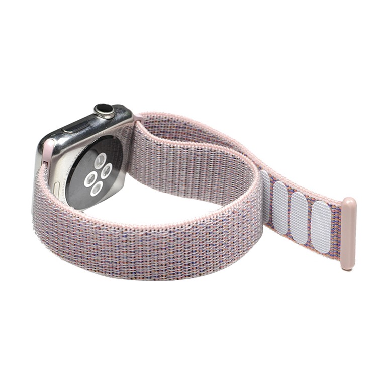 XINCUCO Nylon Velcro Closure Wrist Watchband Replacement for Apple Watch Series 4 44mm, Series 3 / 2 / 1 42mm - Pink-2