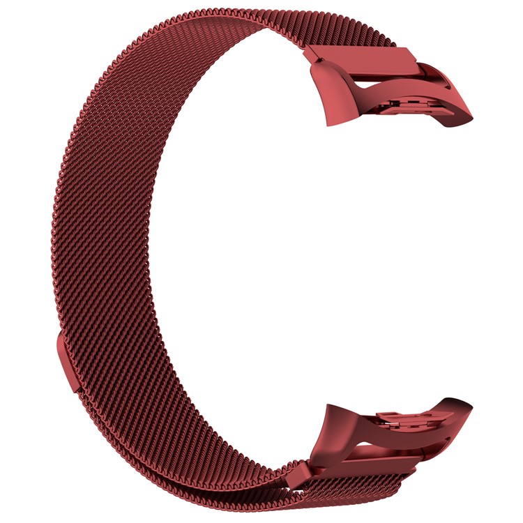 Magnetic Milanese Loop Stainless Steel Woven Watch Strap for Samsung Gear Fit2 R360 - Red-3