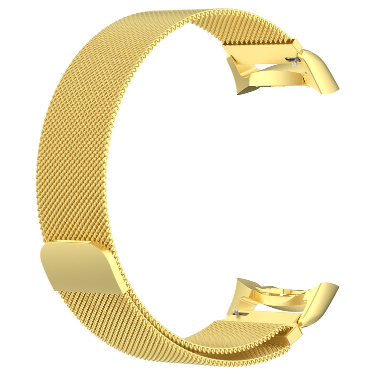 Magnetic Milanese Loop Stainless Steel Woven Replacement Watch Strap for Samsung Gear Fit2 R360 - Gold Color-3