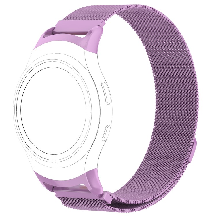 Magnetic Milanese Loop Stainless Steel Woven Replacement Wrist Watch Band for Samsung Gear Fit2 R360 - Purple-1