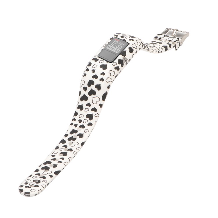 For Garmin Vivofit 3 Pattern Printing Silicone Strap, Length: 23cm - Hearts-1