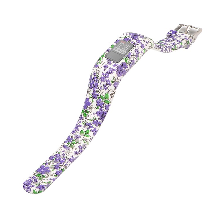 Pattern Decor Silicone Wrist Watch Strap for Garmin Vivofit 3, Length: 23cm - Orchid-1