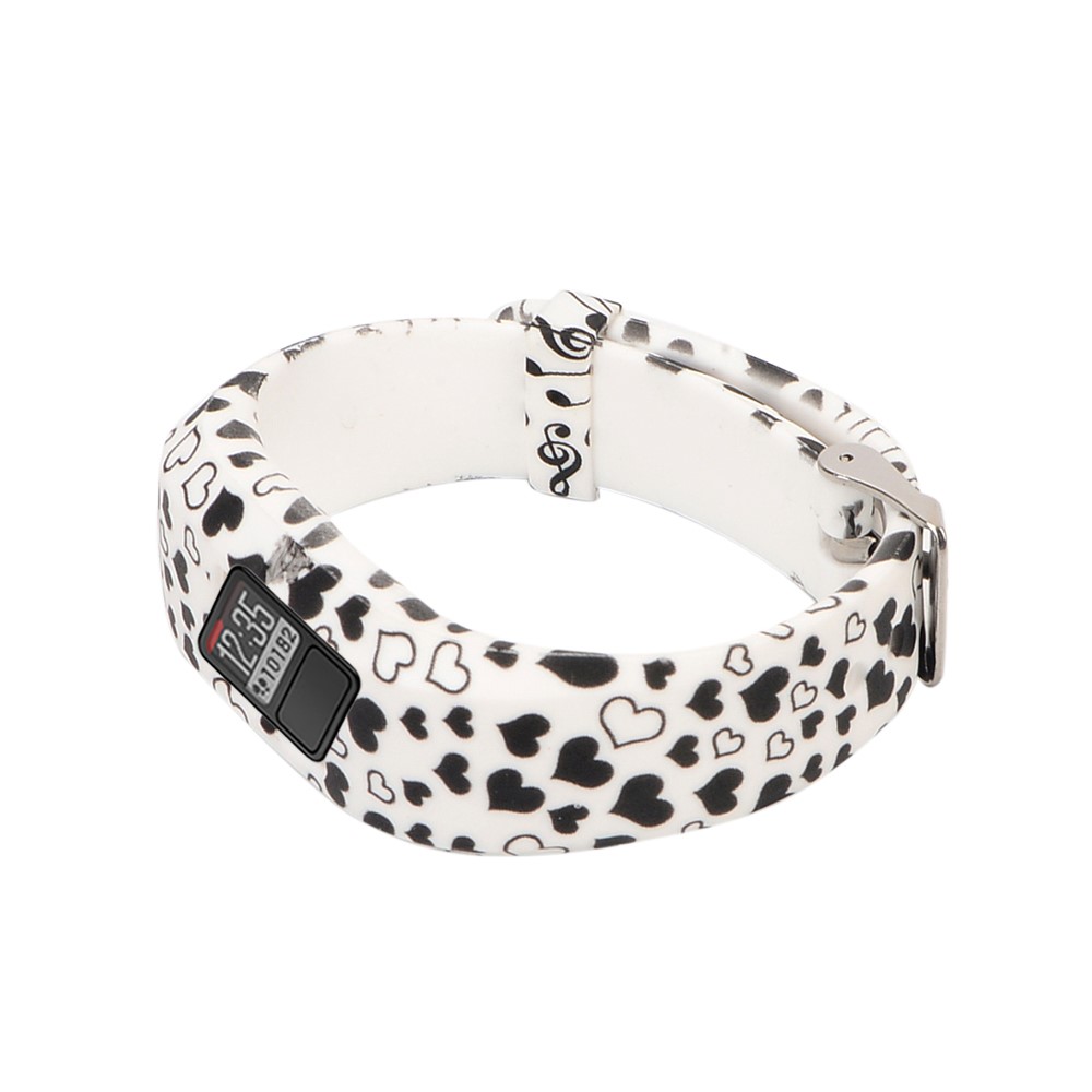 Pattern Printing Adjustable Sports Silicone Replacement Watch Band for Garmin Vivofit JR - Hearts-2