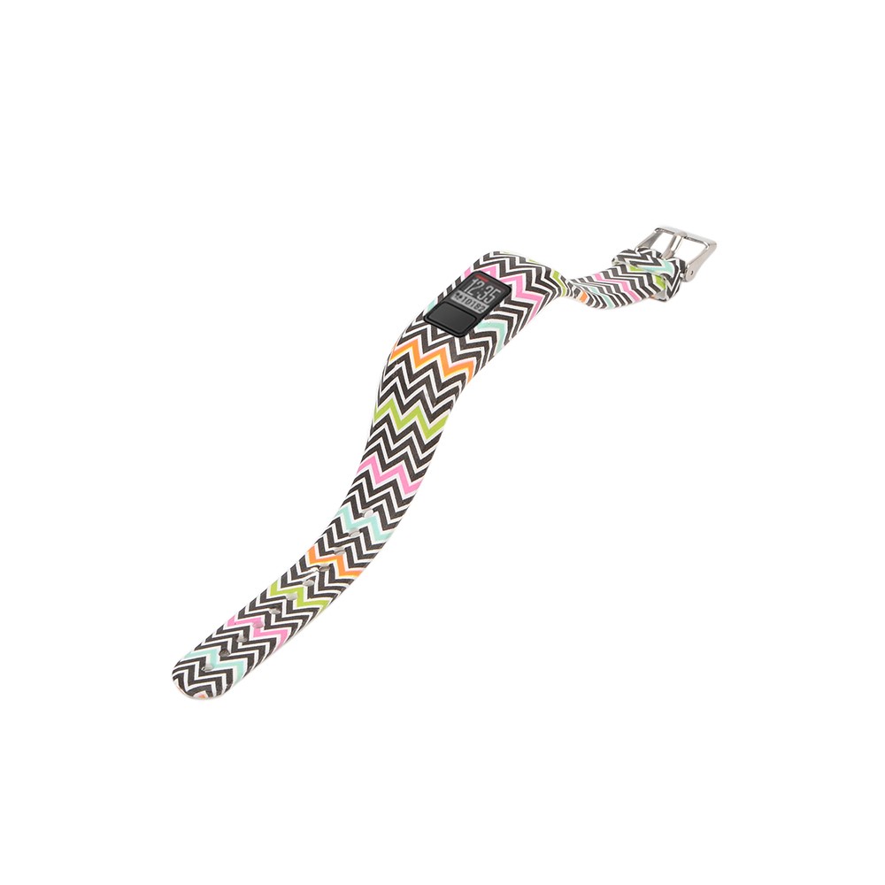 Pattern Printing Adjustable Sports Soft Silicone Watch Strap for Garmin Vivofit JR - Wave Stripes-1