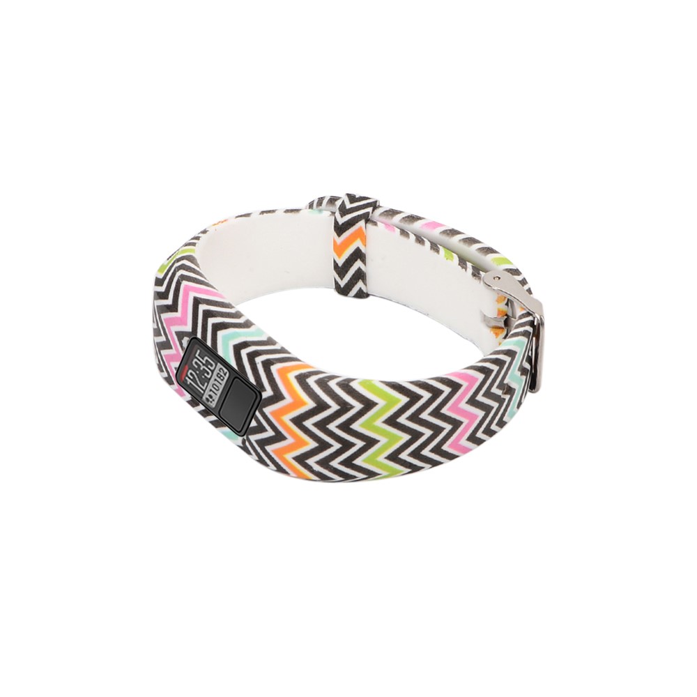 Pattern Printing Adjustable Sports Soft Silicone Watch Strap for Garmin Vivofit JR - Wave Stripes-2