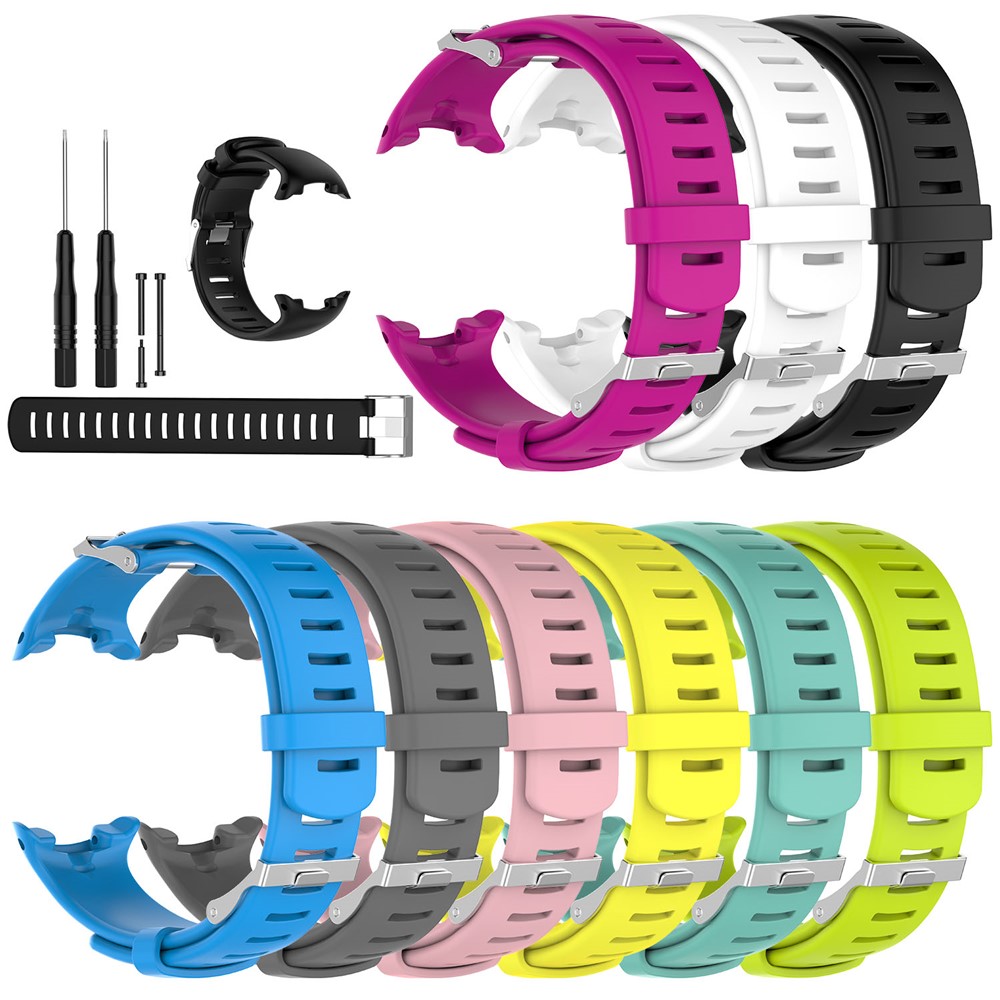 Flexible Silicone Watch Band Strap for Suunto D4i Novo Submersion Watch - Black-5