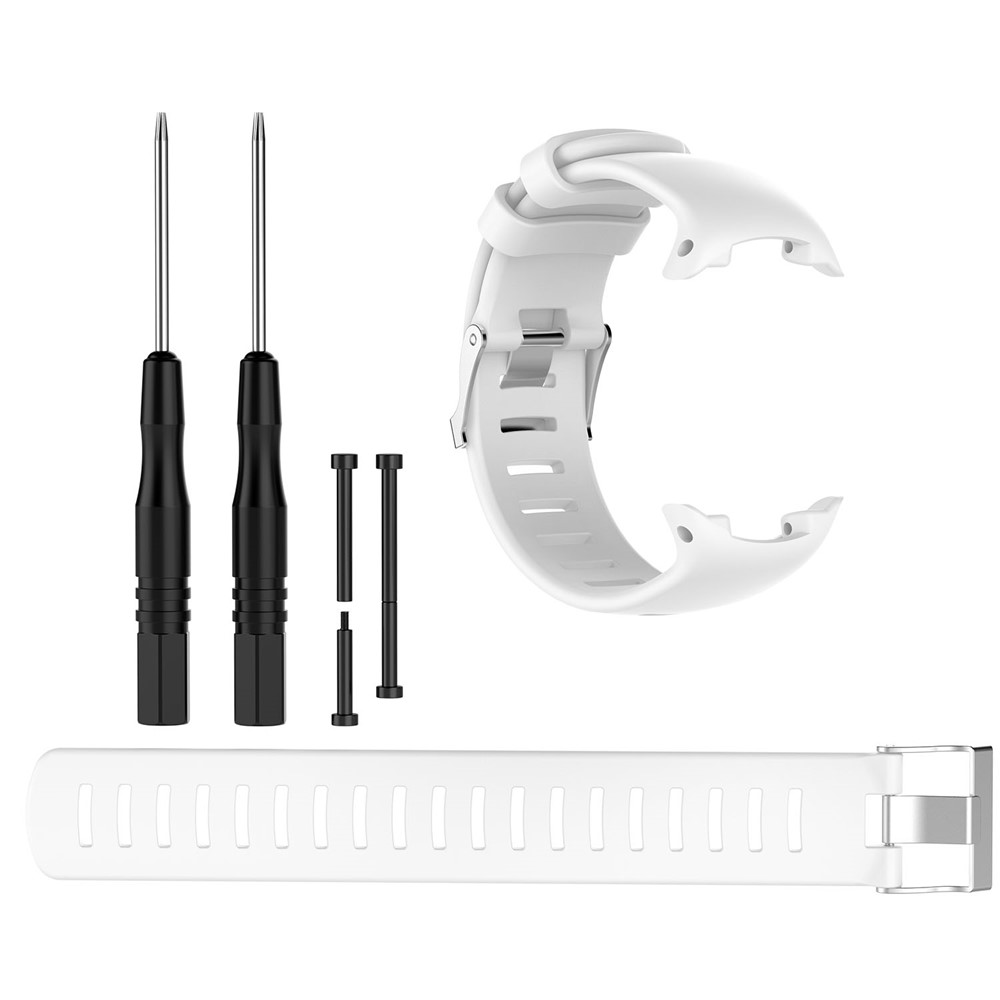 Adjustable Flexible Silicone Watch Band Strap for Suunto D4i Novo Submersion Watch - White-2