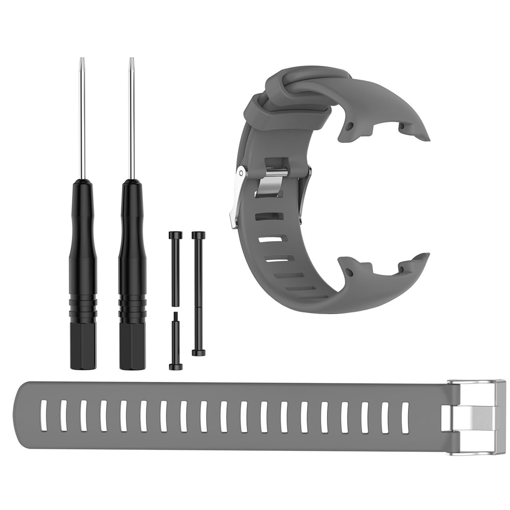 Flexible Silicone Watch Band for Suunto D4i Novo Submersion Watch - Grey-2