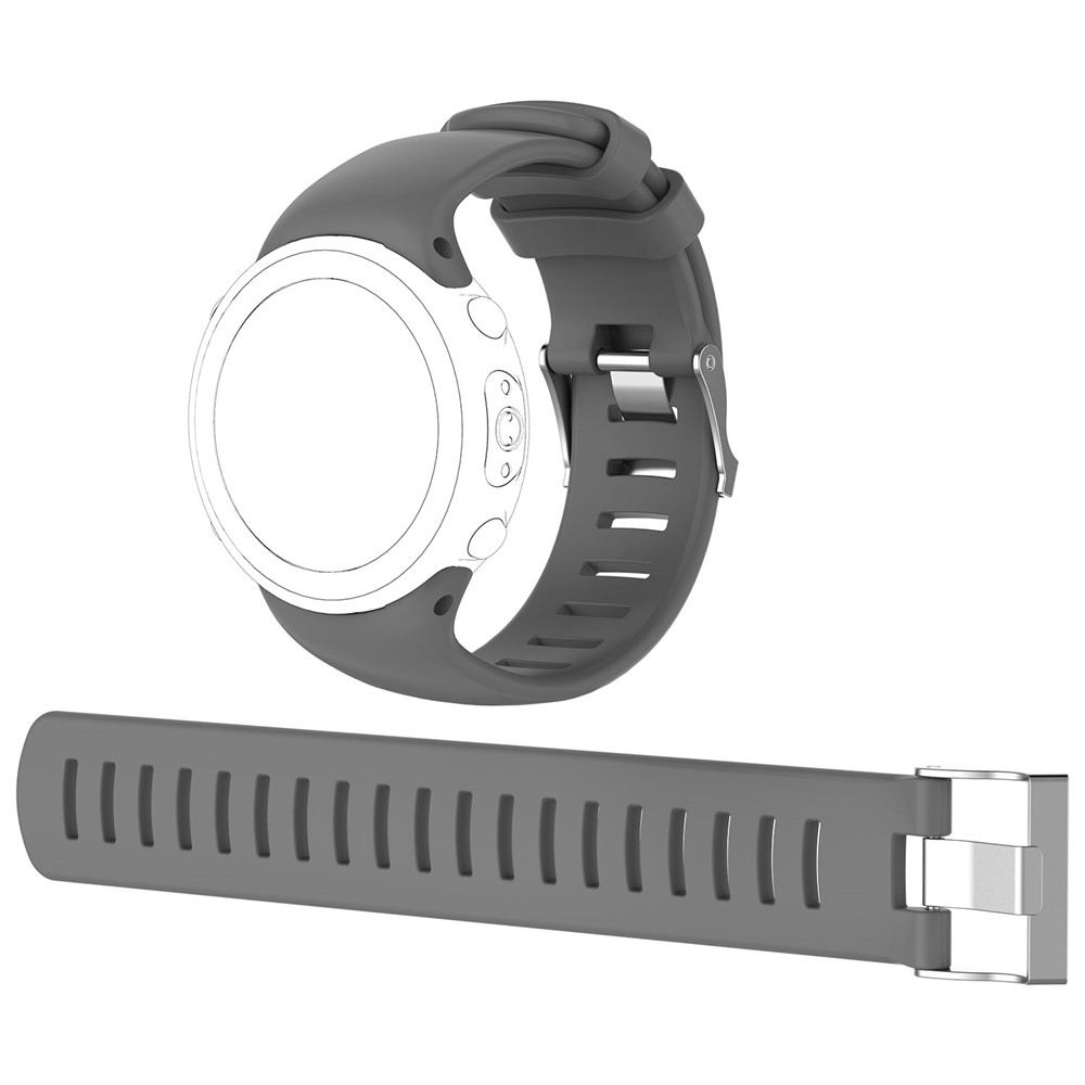 Flexible Silicone Watch Band for Suunto D4i Novo Submersion Watch - Grey-4