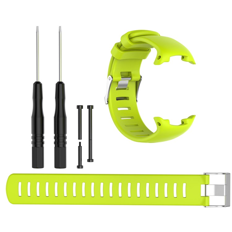 Flexible Soft Silicone Watch Band Strap for Suunto D4i Novo Submersion Watch - Green-2