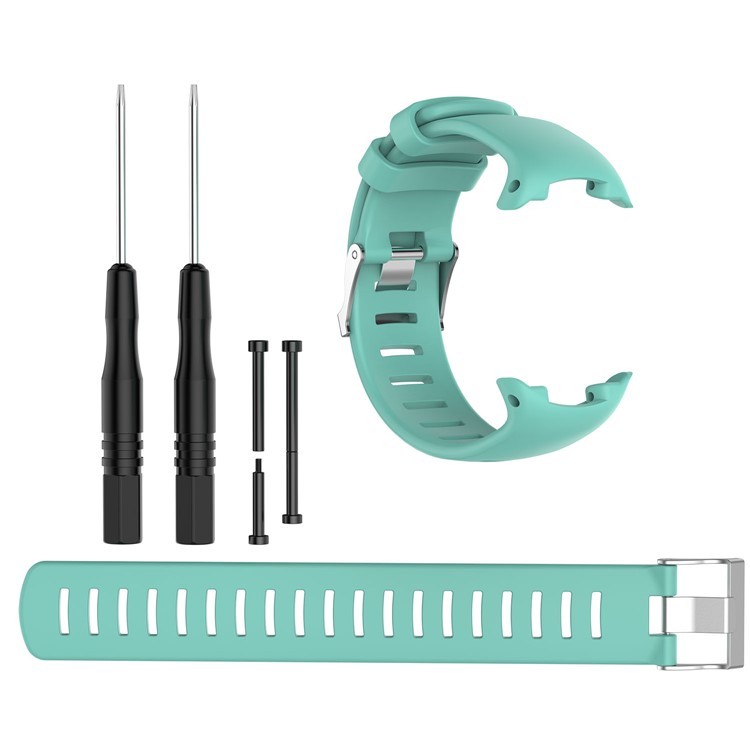 Flexible Silicone Replacement Watch Band Strap for Suunto D4i Novo Submersion Watch - Cyan-3