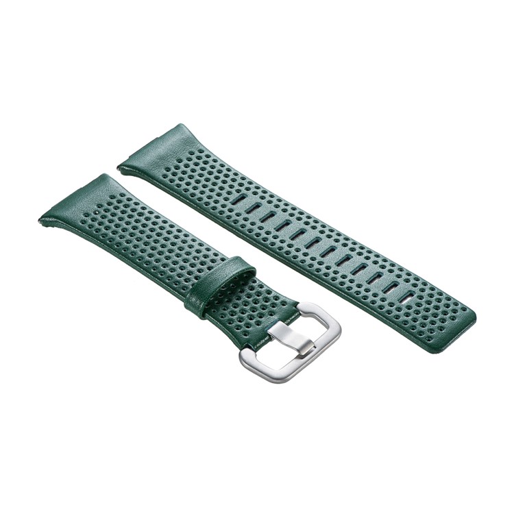 6.5-8.5inch Breathable Holes Genuine Leather Watchband for Fitbit Ionic - Green-4