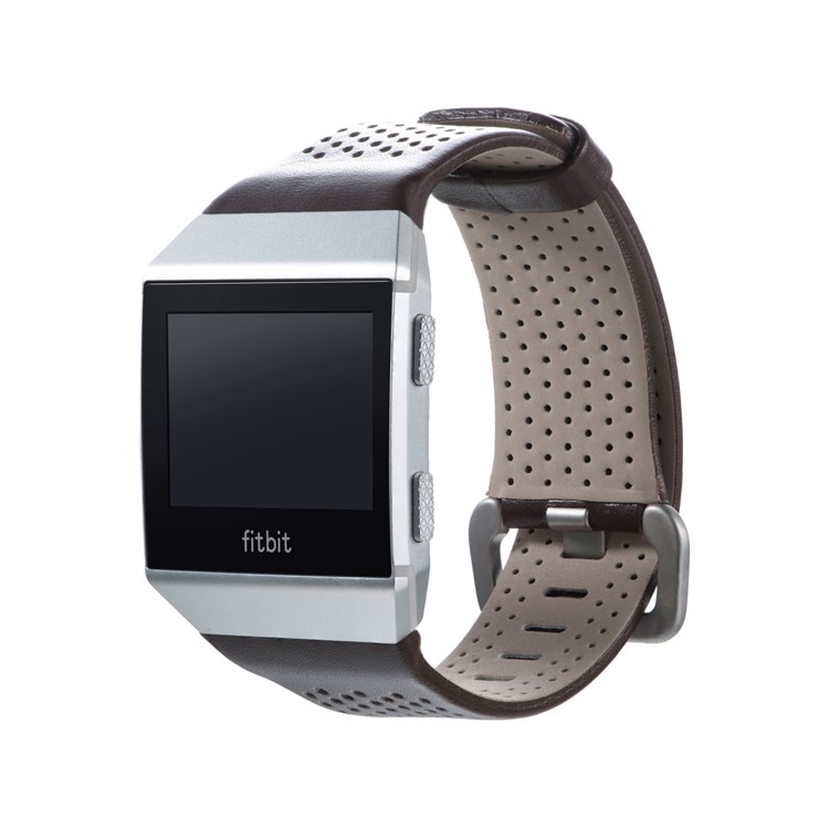 6.5-8.5inch Breathable Holes Genuine Leather Wrist Watch Strap for Fitbit Ionic - Coffee-2