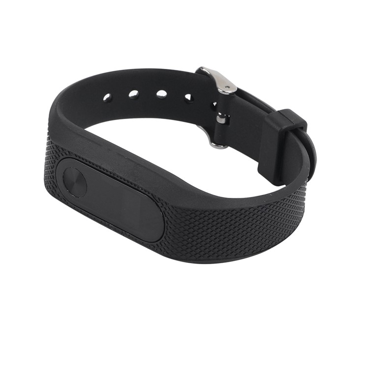 Rhombus Texture Silicone Wrist Strap for Xiaomi Mi Band 2 - Black-3