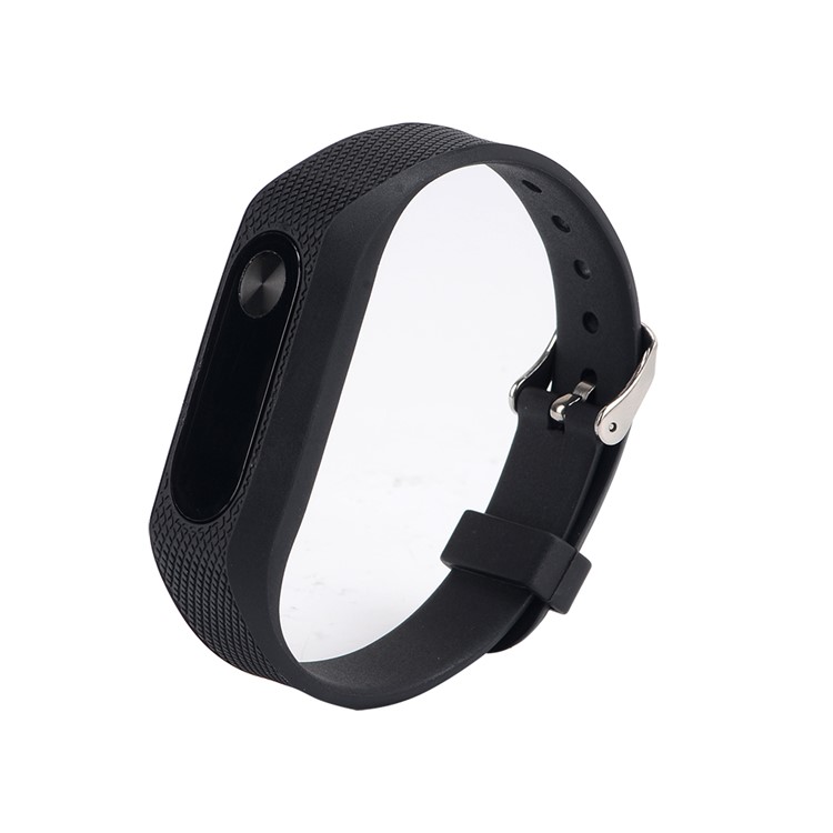Rhombus Texture Silicone Wrist Strap for Xiaomi Mi Band 2 - Black-4