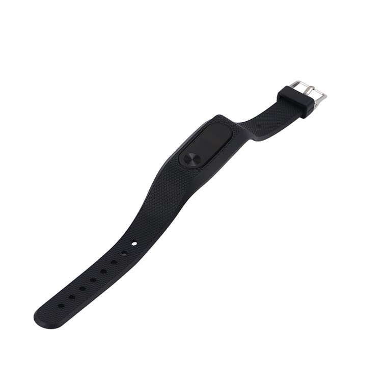 Rhombus Texture Silicone Wrist Strap for Xiaomi Mi Band 2 - Black-5