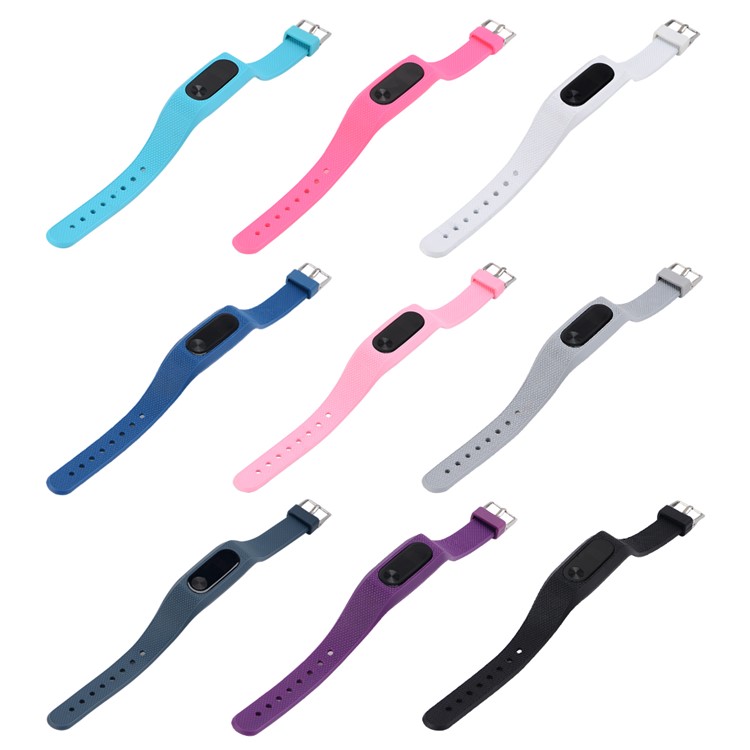 Rhombus Texture Silicone Wrist Strap for Xiaomi Mi Band 2 - Black-6