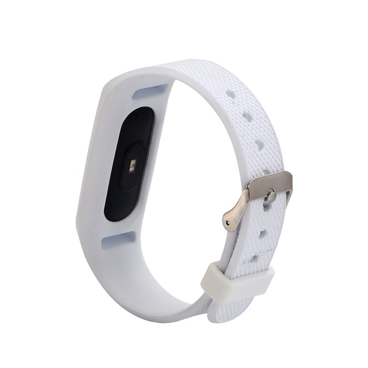 Rhombus Textur Silikon Armband Ersatz Für Xiaomi Mi Band 2 - Weiß-1