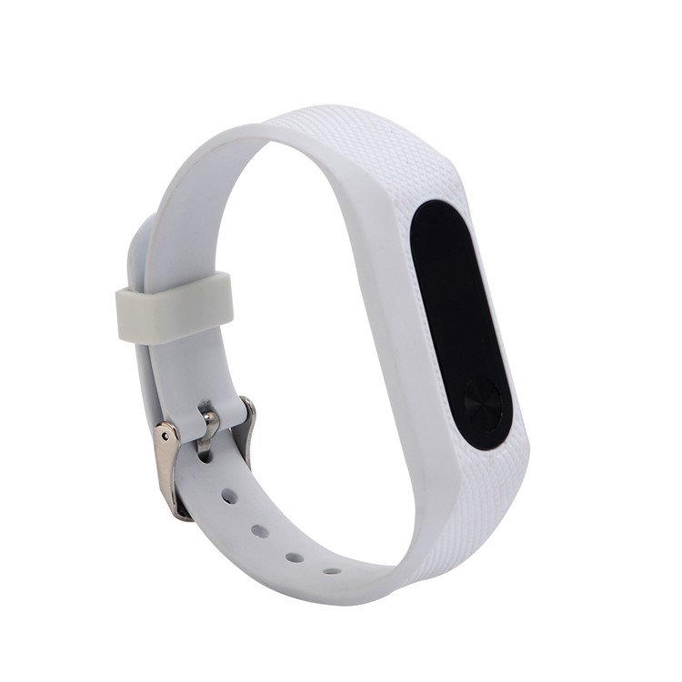 Rhombus Textur Silikon Armband Ersatz Für Xiaomi Mi Band 2 - Weiß-2