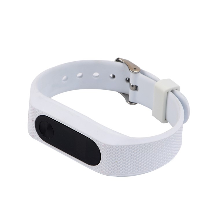 Rhombus Textur Silikon Armband Ersatz Für Xiaomi Mi Band 2 - Weiß-3