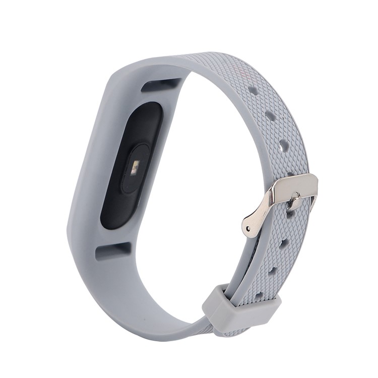 Rhombus Texture Silicone Watch Band for Xiaomi Mi Band 2 - Grey-1