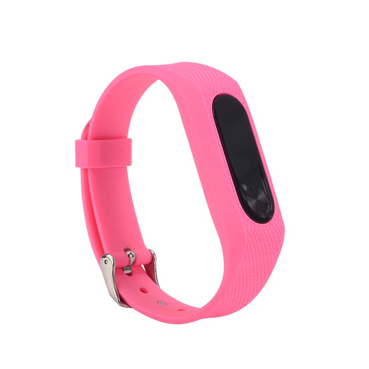 Rhombus Texture Soft Silicone Wrist Strap for Xiaomi Mi Band 2 - Rose-2