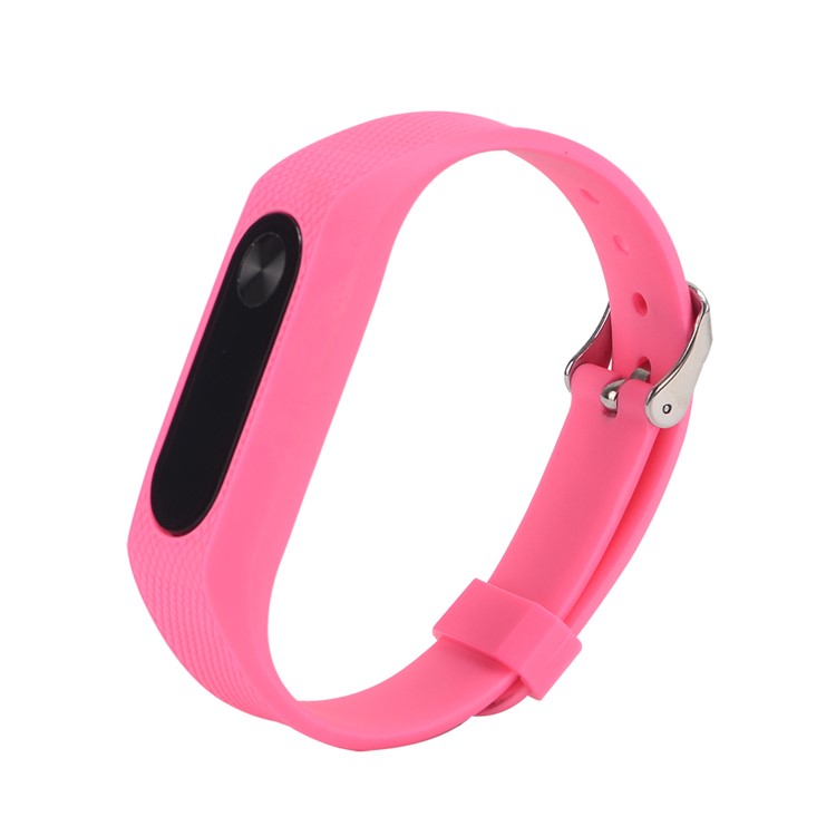 Rhombus Texture Soft Silicone Wrist Strap for Xiaomi Mi Band 2 - Rose-4