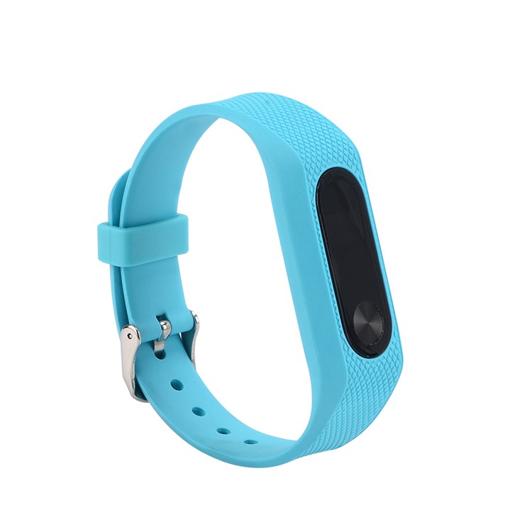 Rhombus Texture Silicone Watch Band Strap for Xiaomi Mi Band 2 - Baby Blue-2