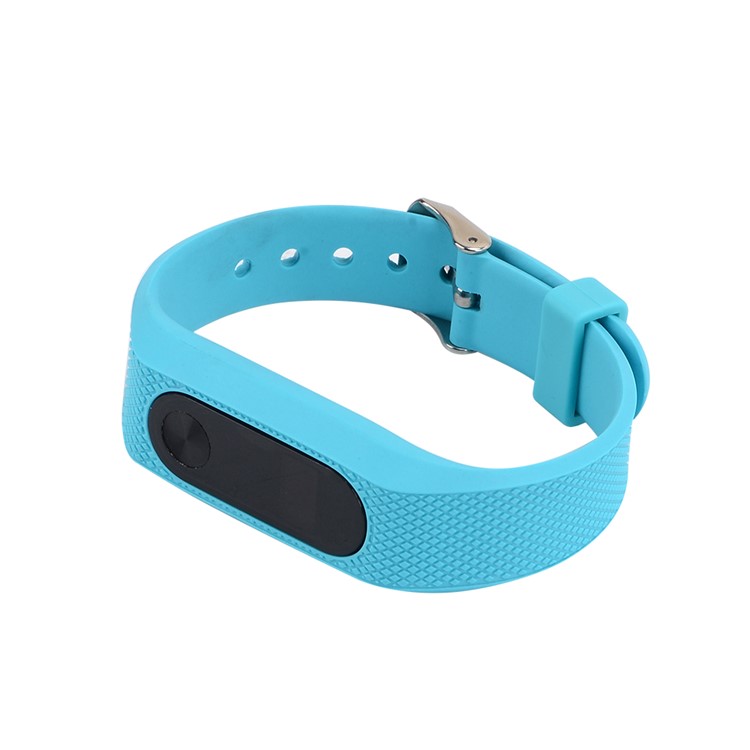 Rhombus Texture Silicone Watch Band Strap for Xiaomi Mi Band 2 - Baby Blue-3