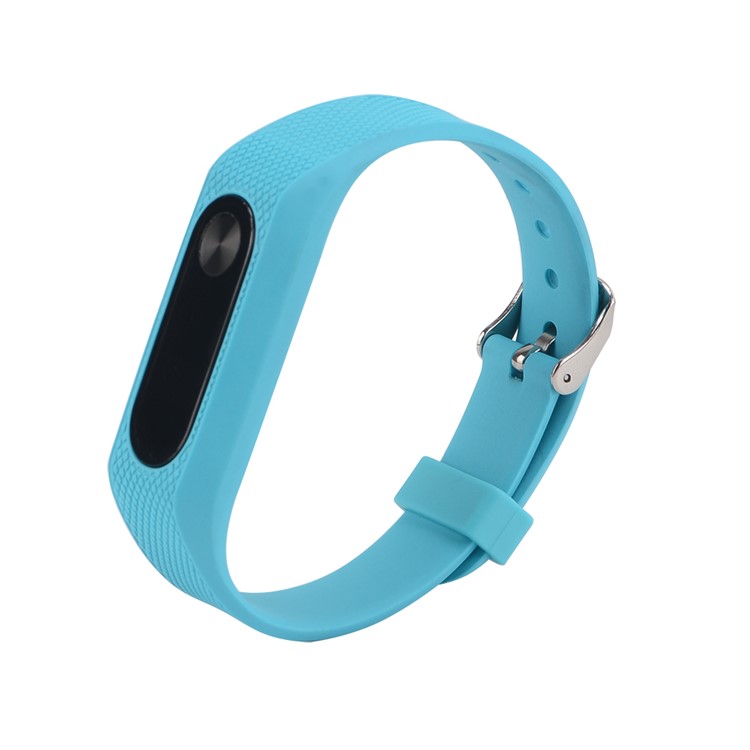 Rhombus Texture Silicone Watch Band Strap for Xiaomi Mi Band 2 - Baby Blue-4
