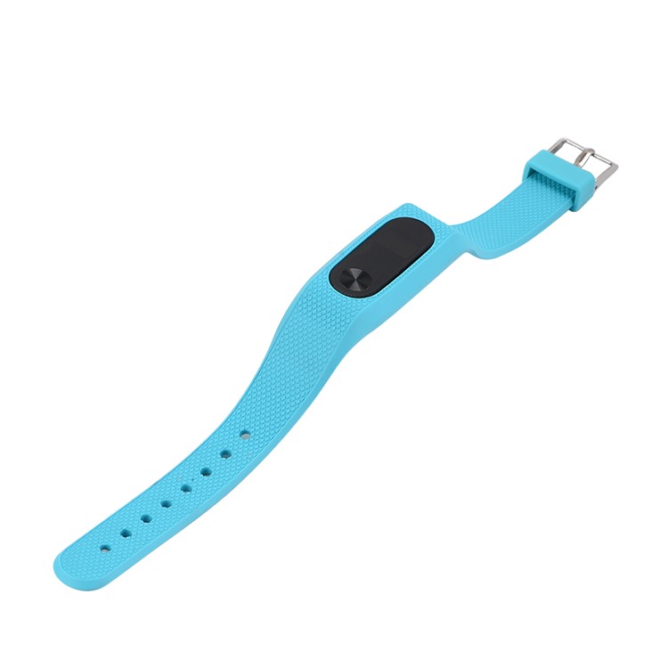 Rhombus Texture Silicone Watch Band Strap for Xiaomi Mi Band 2 - Baby Blue-5