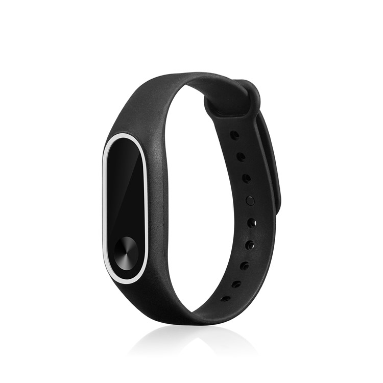 Glossy Surface Flexible TPU Smart Watch Strap for Xiaomi Mi Band 2 - Black/White-1