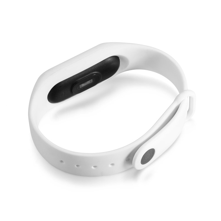 Banda Lucida Per Orologio Smartwatch Con Superficie Flessibile In TPU Per Xiaomi Mi Band 2 - Bianco Rosso-4