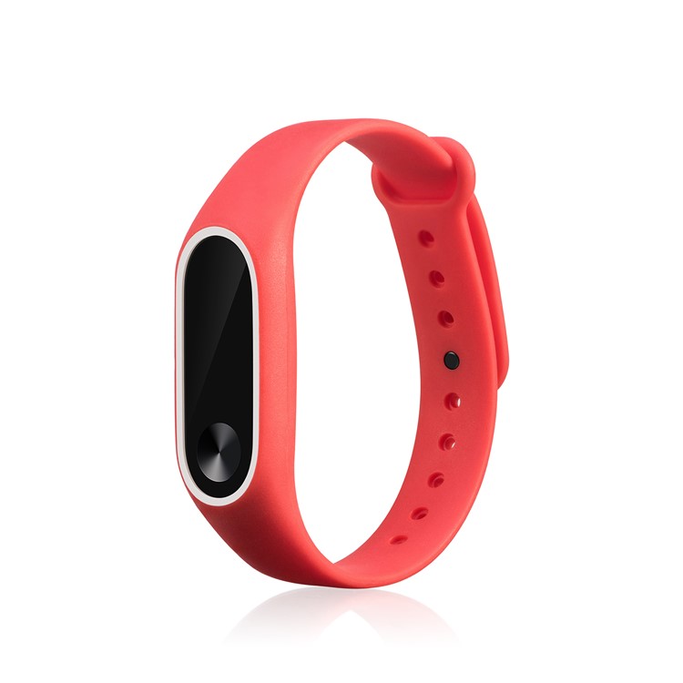 Glossy Surface Flexible TPU Wristband Accessory for Xiaomi Mi Band 2 - Red/White-1