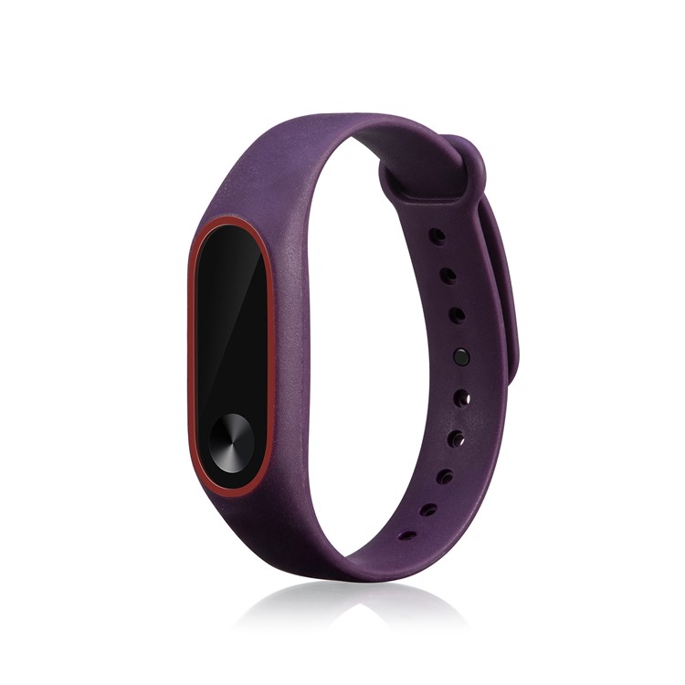 Glossy Surface Flexible TPU Wristband Strap Replacement for Xiaomi Mi Band 2 - Purple/Red-1