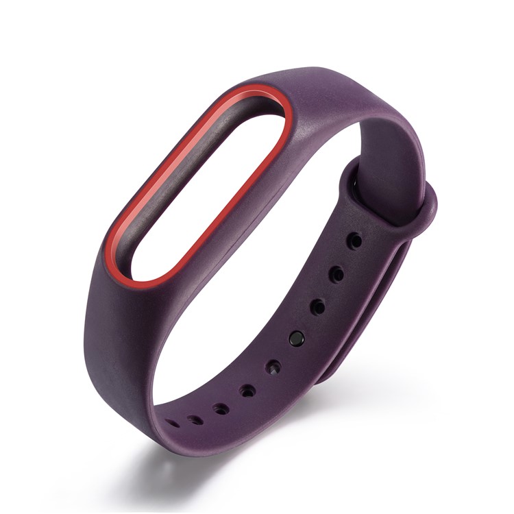 Glossy Surface Flexible TPU Wristband Strap Replacement for Xiaomi Mi Band 2 - Purple/Red-2