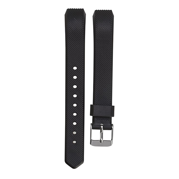 Twill Texture Classic Buckle TPE Watch Replacement Band for Fitbit Alta - Black-1