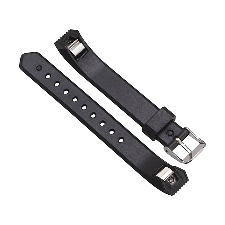 Twill Texture Classic Buckle TPE Watch Replacement Band for Fitbit Alta - Black-2