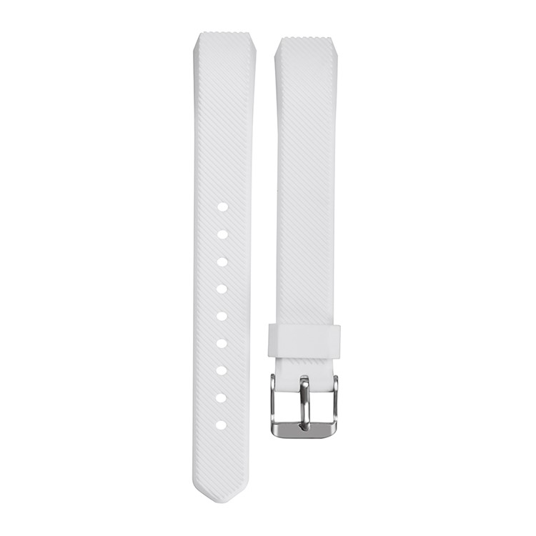 Twill Grain TPE Soft Watch Wrist Band Replacement for Fitbit Alta - White-1