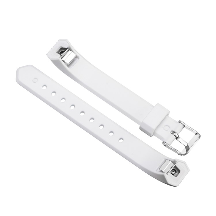 Twill Grain TPE Soft Watch Wrist Band Replacement for Fitbit Alta - White-2