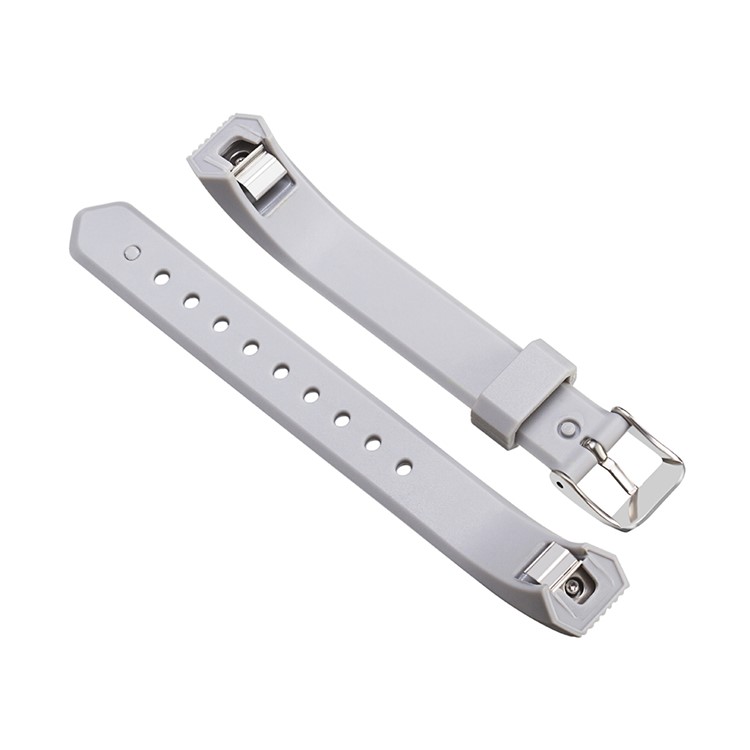 Twill Texture TPE Replacement Watch Band with Buckle for Fitbit Alta - Grey-2