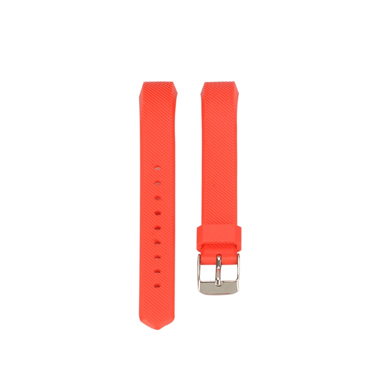For Fitbit Alta Twill Grain TPE Replacement Watch Band - Red-1